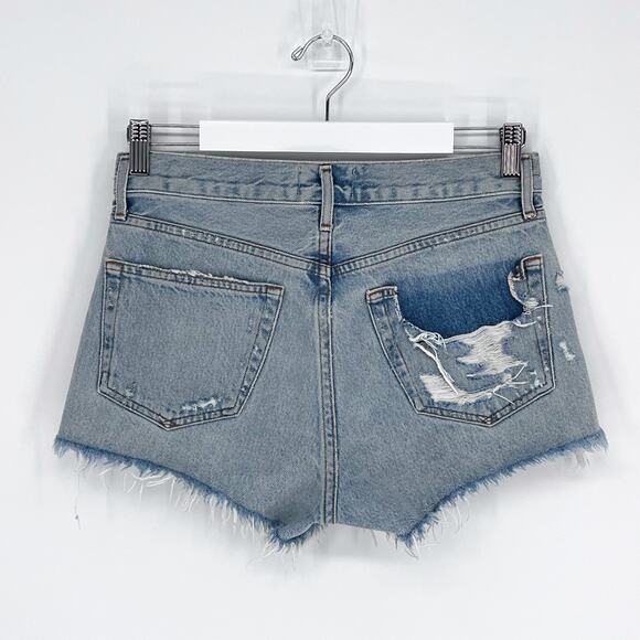 AGOLDE Parker Cut Off Shorts Women’s Size 25 Bitter Distressed Raw Hem - Picture 5 of 5